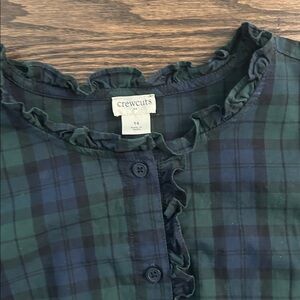 Crewcuts Plaid Holiday Dress blue‎ and green 14